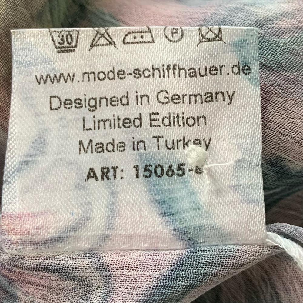 Schiffhauer Munich Cardigan Sweater Floral Semi Sheer Jeweled Womens L Art - Picture 17 of 17